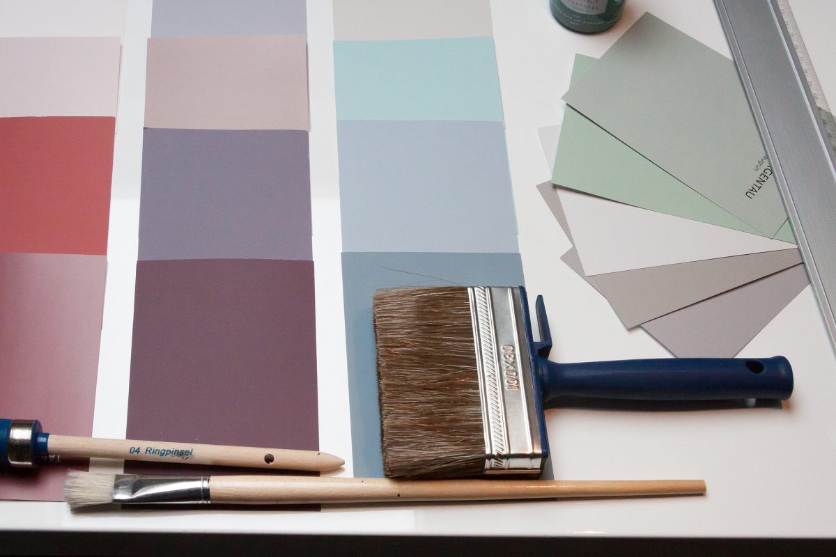 Colour swatches for painting a house
